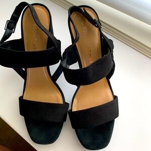 Gibson Latimer Black Suede Strappy Heels Size 9 M
